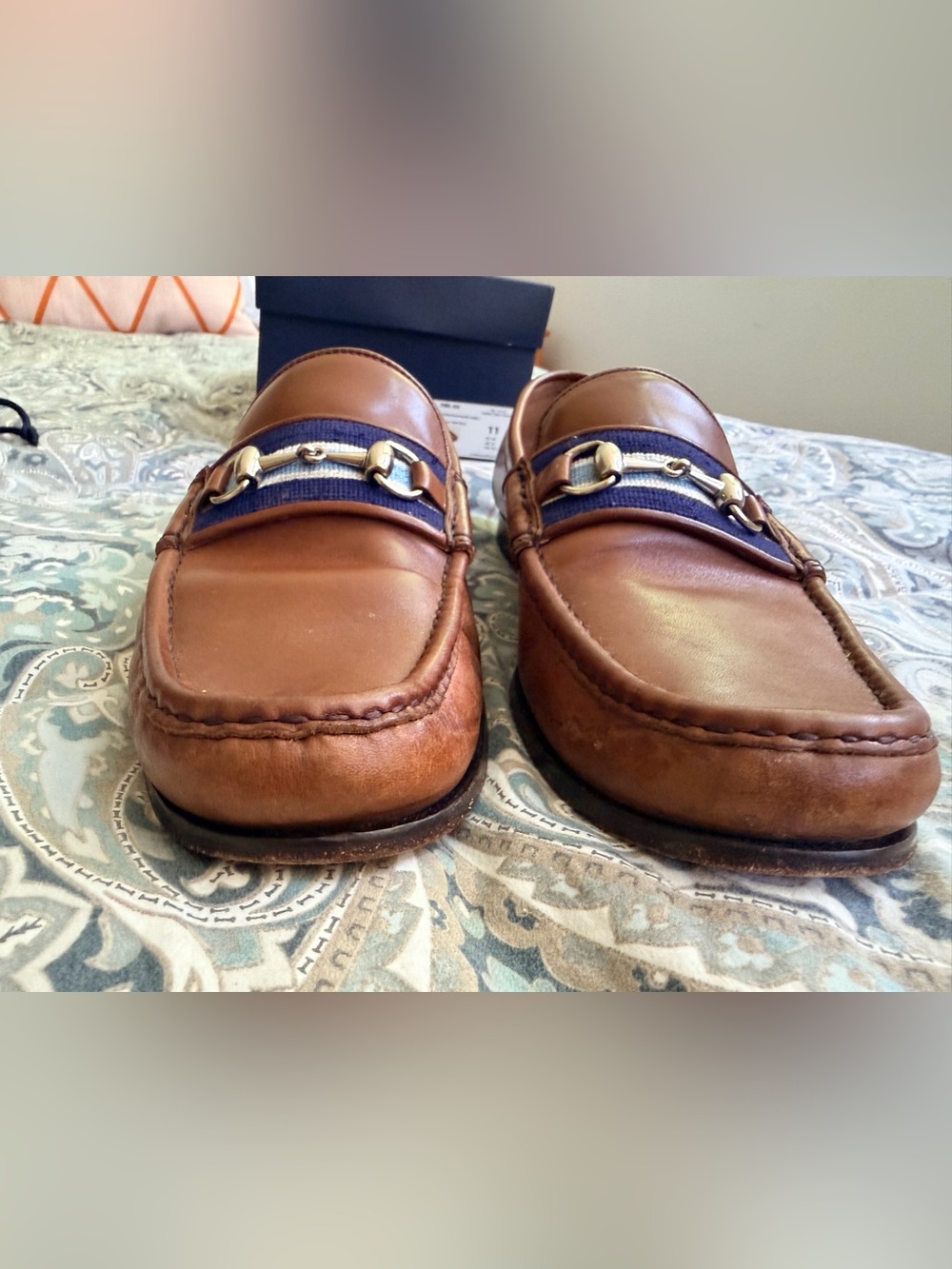 Smathers & Branson Darcy Stripe Downing Bit Chestnut Brown Leather Loafers Sz 11 - Picture 5 of 11